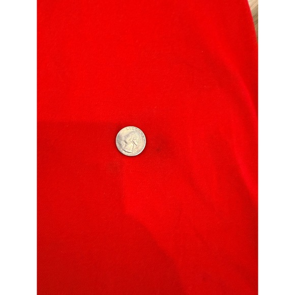 US Polo Assn Women M Red Short Sleeve Polo Shirt Dress Navy Trim Preppy Classic - Picture 6 of 7